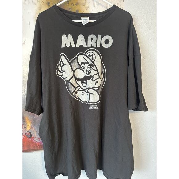 Vintage Super Mario Nintendo Games Video Black T-Shirt 4XL Nintendo Tag - Picture 1 of 3